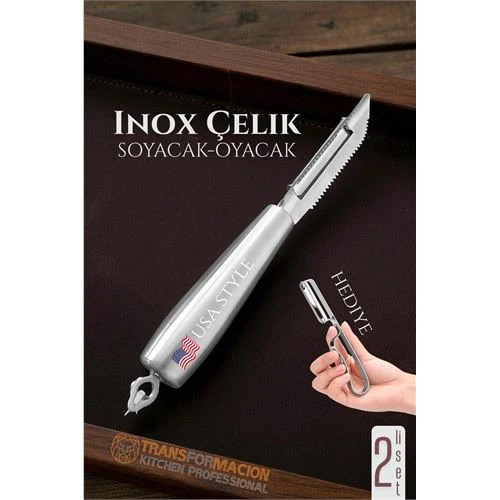 Modacar Inox Soyacak - Sebze Soyacağı - Kabak Dolma Oyacağı 2 li SET - 1