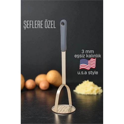 Modacar Patates Ezici 3 mm Kalınlık 304 Paslanmaz Çelik Havuç Muz Avokado Ezici - 1