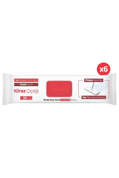 Sleepy Easy Clean Kiraz Çiçeği Mopa Uyumlu Yer Temizlik Havlusu 6X20 (120 Yaprak) - Resim 3