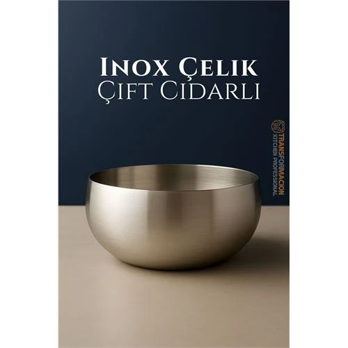 Modacar Çift Cidarlı Kase - Inox Çelik Kase  18 cm - 1