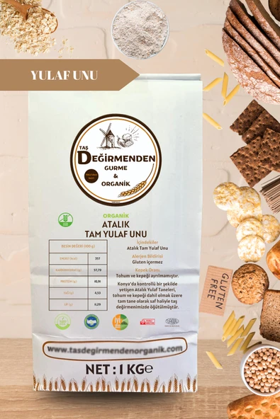 Taş Değirmenden Organik Organik Atalık Tam Yulaf Unu (Gluten İçermez) - 1 Kilo - 2