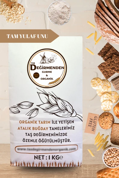 Taş Değirmenden Organik Atalık Tam Yulaf Unu (Gluten İçermez) - 1 Kilo ürün görseli 1