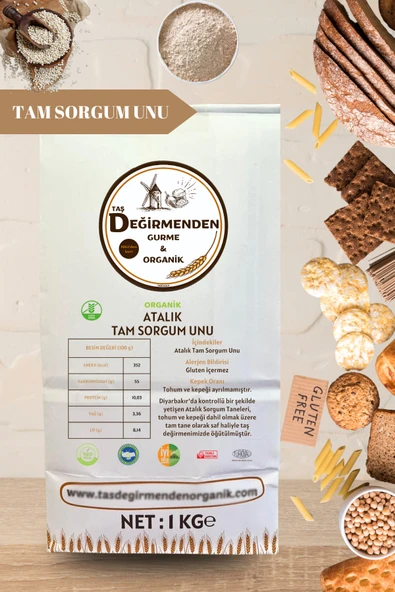 Taş Değirmenden Organik Tam Sorgum Unu (Gluten İçermez) - 1 Kilo - Resim 2
