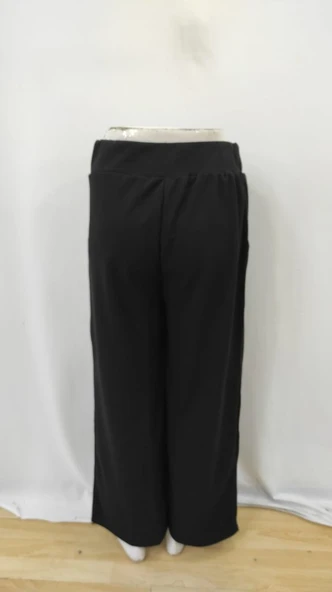 Kadın Beli Lastikli Düğmeli Ithal Krep Pantolon - Resim 7