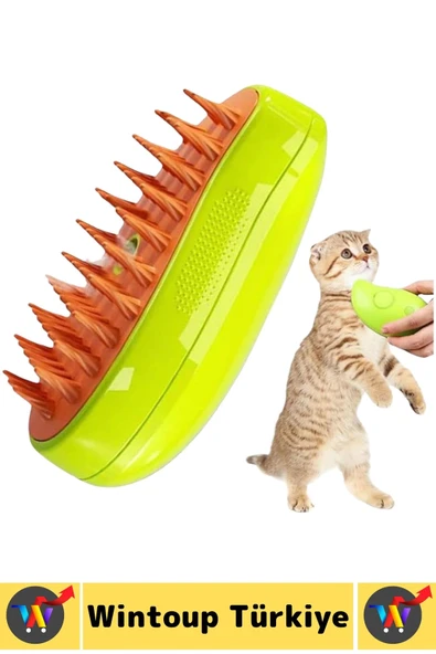 Evcil Hayvan Kedi Banyo Tüy Tarama Masaj Etkili Yumuşak Zararsız Çok Fonksiyonlu Buharlı Tarak - Resim 6
