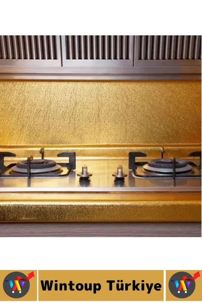 Kolay Temizlenir Yağ Kir Koruyucu Mutfak Tezgah Çekmece Dolap GOLD Yapışkanlı Folyo 40 Cm X 1 Metre - Resim 2