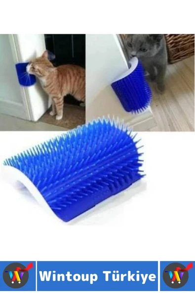 Ergonomik Sabitlenebilir Evcil Hayvan Kedi Masaj Rahatlama Etkili Zararsız Kedi Kaşınma Fırçası - Resim 2