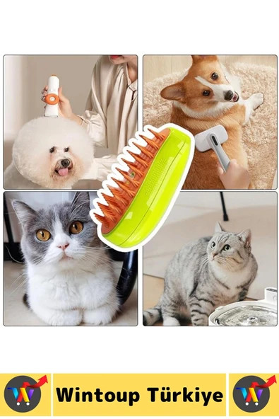 Evcil Hayvan Kedi Banyo Tüy Tarama Masaj Etkili Yumuşak Zararsız Çok Fonksiyonlu Buharlı Tarak - Resim 5