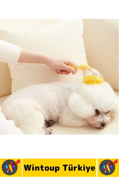 Ergonomik Kedi Köpek Banyo Temizlik Masaj Etkili Zararsız Silikon Sıvı Hazneli Evcil Hayvan Tarağı - Resim 2