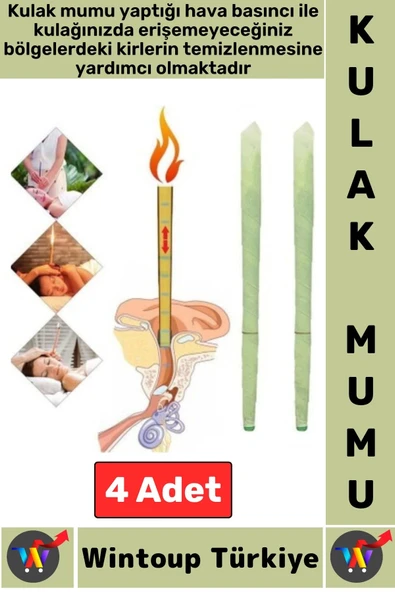 Özel Üretim Doğal Basınçlı Kulak Zor Nokta Kir Temizleme Indian Aromaterapi Renkli Kulak Mumu 4 Adet