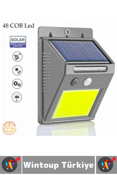 Outdoor Dış Mekan Dekoratif Aydınlatma Güneş Enerjili Hareket Sensörlü 48 Ledli Solar Bahçe Lambası - 2