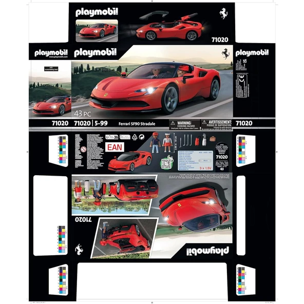 Orjinal Playmobil Ferrari SF90 Stradale Koleksiyon Oyuncak Araba Playmobil 71020 - Resim 3