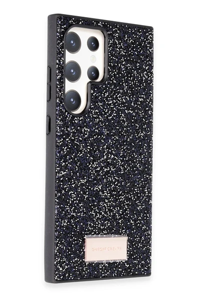 Samsung Galaxy S24 Ultra Bright Simli Kapak - Siyah - Resim 2