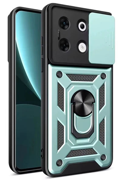 İnfinix Zero 30 5G Kılıf Pars Lens Yüzüklü Silikon - Yeşil ürün görseli 1