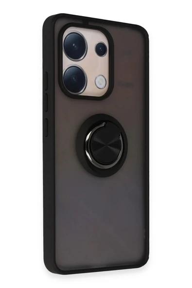 Xiaomi Redmi Note 13 4G Kılıf Montreal Yüzüklü Silikon Kapak - Siyah - Resim 2