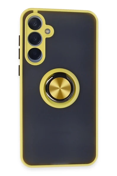 Samsung Galaxy A55 5G Kılıf Montreal Yüzüklü Silikon Kapak - Sarı ürün görseli