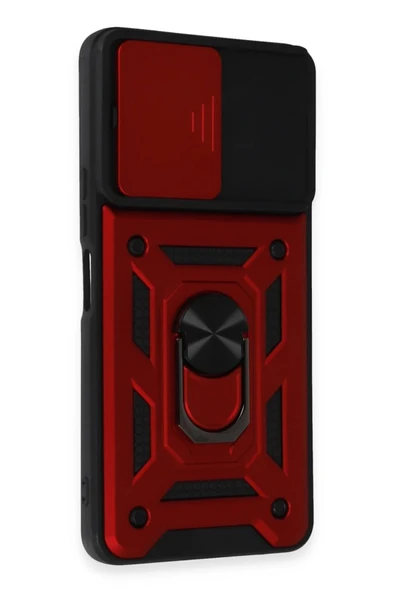 Vivo Y36 Kılıf Pars Lens Yüzüklü Silikon - Kırmızı - Resim 2