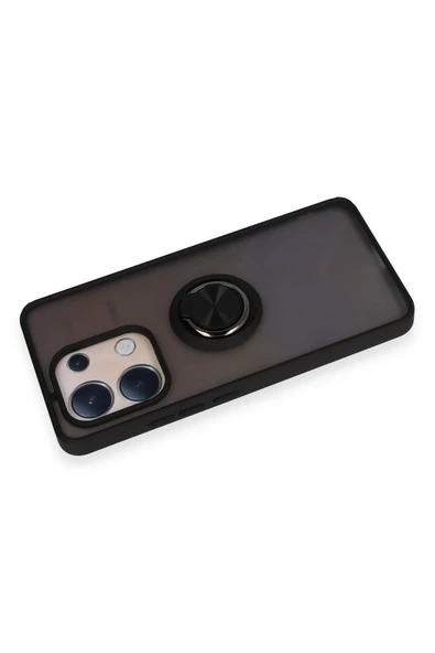 Xiaomi Redmi Note 13 4G Kılıf Montreal Yüzüklü Silikon Kapak - Siyah - Resim 3