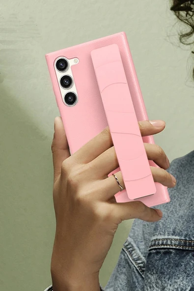 Samsung Galaxy S24 Kılıf Data Kapak - Pudra - Resim 4