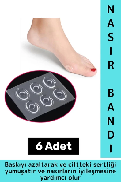 Gündelik Ayak Parmak Topuk Baskı Ağrı Rahatsızlık Sürtünme Azaltan Cilt Yumuşatan Nasır Bandı 6 Adet