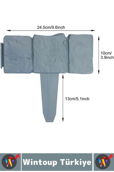 Dış Mekan Kolay Montaj Hava Koşullarına Dayanıklı Şık Estetik Doğal Taş Görünümlü Bahçe Çiti 5 Adet - 2