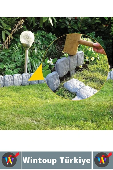 Dış Mekan Kolay Montaj Hava Koşullarına Dayanıklı Şık Estetik Doğal Taş Görünümlü Bahçe Çiti 5 Adet - 6