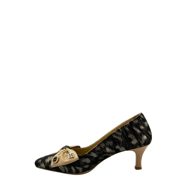Albini 26106404 Baskılı Hakiki Deri Kadın Stiletto Ayakkabı - 4