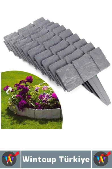 Dış Mekan Kolay Montaj Hava Koşullarına Dayanıklı Şık Estetik Doğal Taş Görünümlü Bahçe Çiti 5 Adet - 4