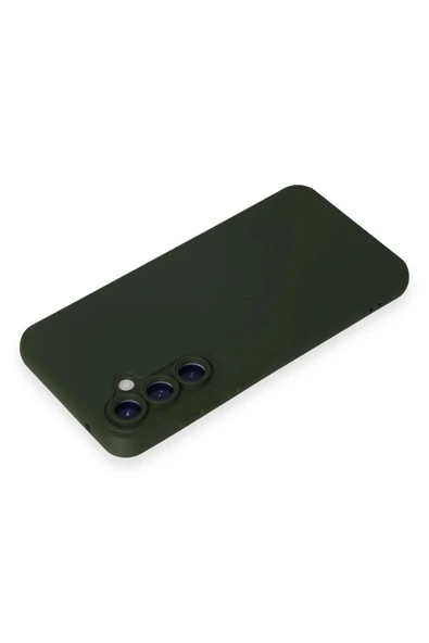 Samsung Galaxy S24 Kılıf Nano içi Kadife Silikon - Koyu Yeşil - Resim 3