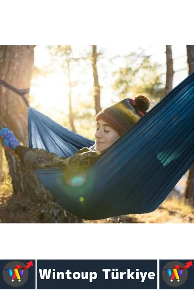Dayanıklı Kamp Piknik Outdoor 200 Kg Kapasiteli Hızlı Kuruyan Tek Çift Kişilik Taşıma Çantalı Hamak - 2