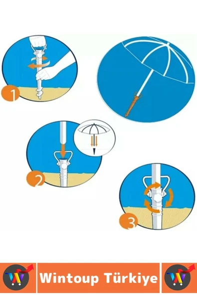 Dayanıklı Montaj Gerektirmez Kolay Kullanım Deniz Plaj Plastik Şemsiye Sabitleme Kazığı 41 X 16 Cm - 2