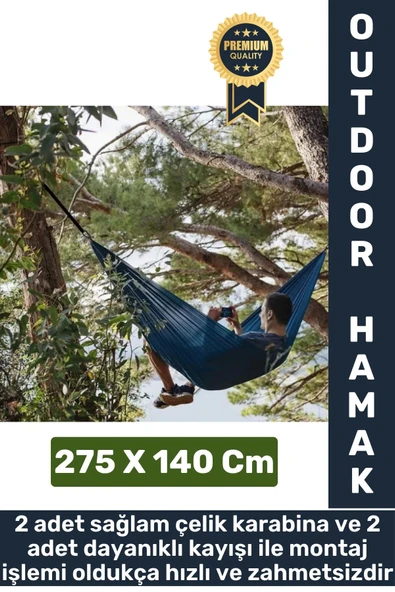 Dayanıklı Kamp Piknik Outdoor 200 Kg Kapasiteli Hızlı Kuruyan Tek Çift Kişilik Taşıma Çantalı Hamak