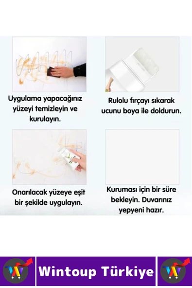 Küçük Duvar Yama Onarım Rötüş Su Küf Neme Dayanıklı Rulo Başlık Fırça Gerektirmez Duvar Tamir Boyası - 2