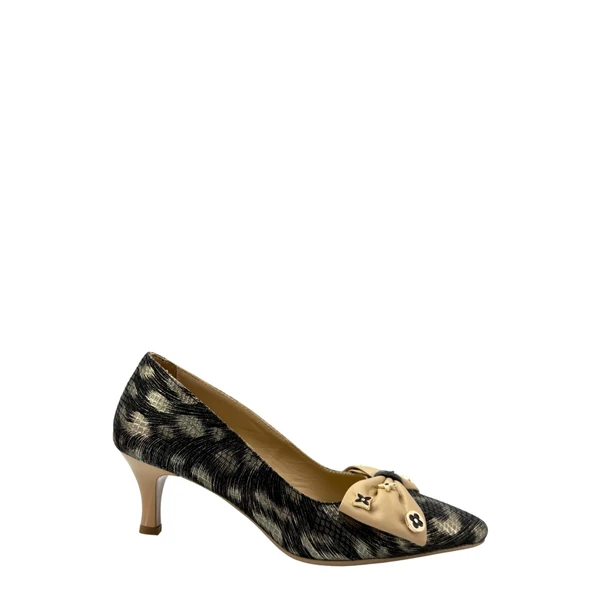 Albini 26106404 Baskılı Hakiki Deri Kadın Stiletto Ayakkabı - 2