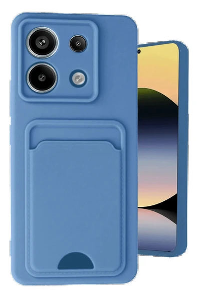 Xiaomi Redmi Note 13 Pro 5G Kılıf Kelvin Kartvizitli Silikon - Mavi ürün görseli