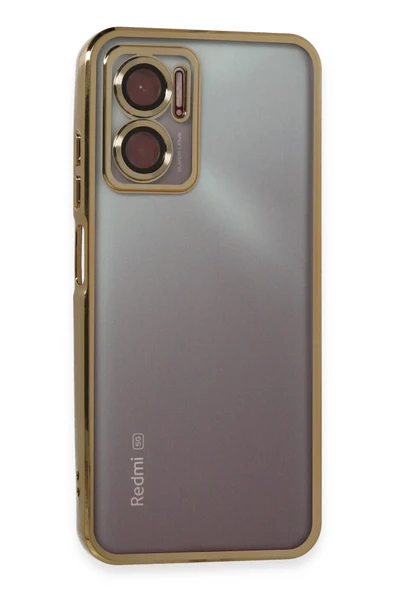 Xiaomi Redmi Note 11E Kılıf Lensli Silikon - Gold ürün görseli