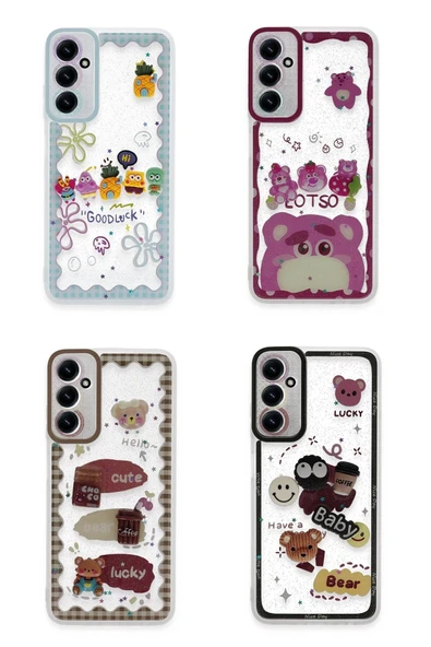 Samsung Galaxy A15 4G Kılıf Sweet Desenli Silikon Kapak - Pembe - Resim 2