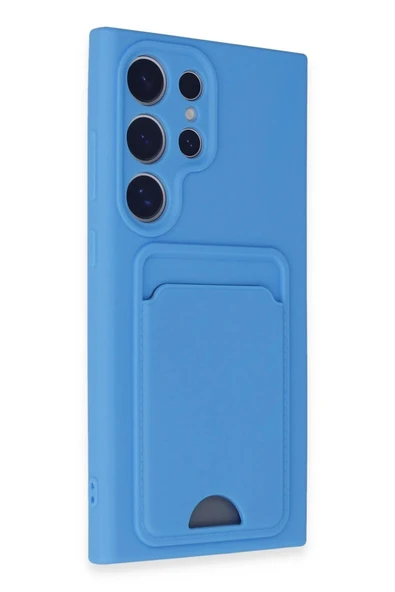 Samsung Galaxy S24 Ultra Kılıf Kelvin Kartvizitli Silikon - Mavi - Resim 2