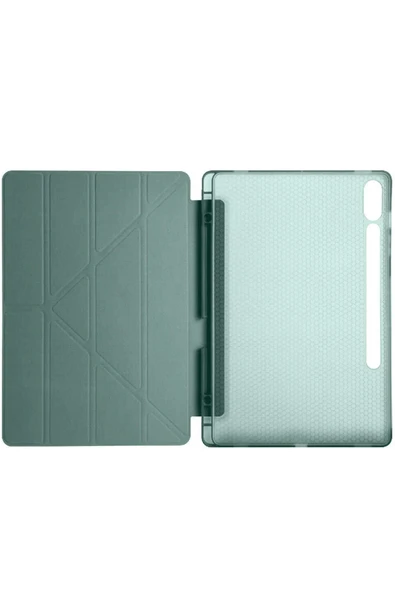 Samsung Galaxy X610 Tab S9 FE Plus 12.4 Kılıf Kalemlikli Mars Tablet Kılıfı - Koyu Yeşil - Resim 3