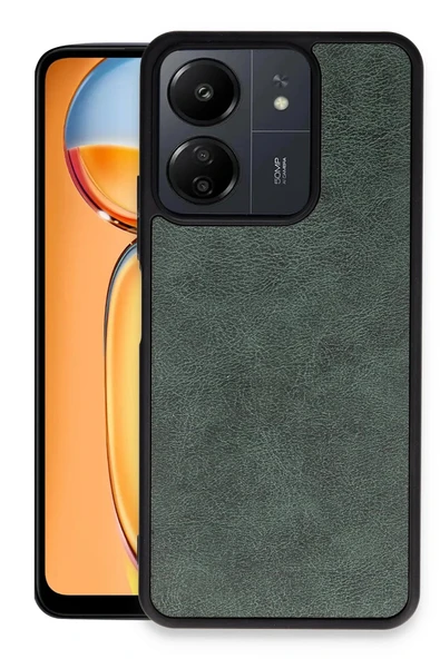 Xiaomi Redmi 13C Kılıf Aras Deri Kapak - Koyu Yeşil ürün görseli 1