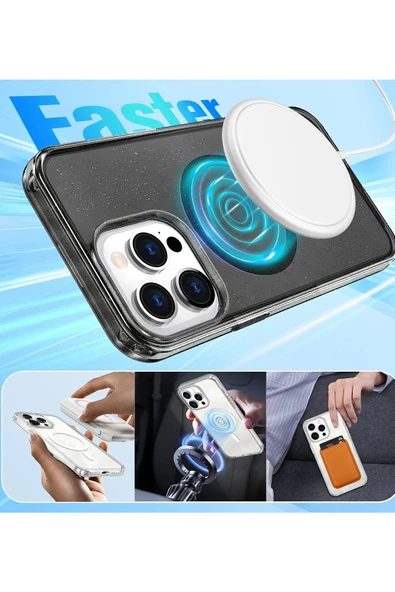 iPhone 15 Kılıf Glow Magsafe Kapak - Turuncu - Resim 4