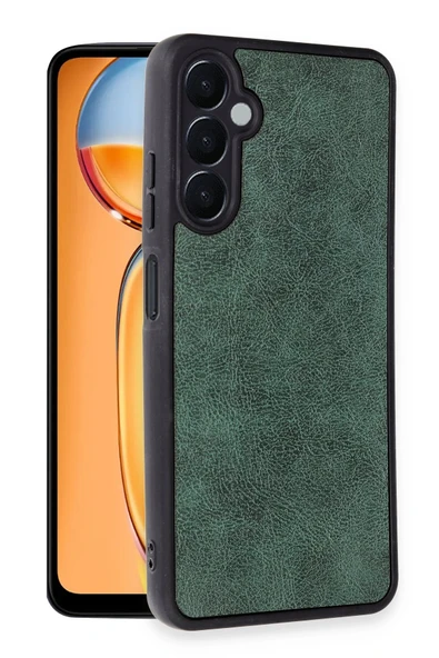 Samsung Galaxy A05S Kılıf Aras Deri Kapak - Koyu Yeşil - Resim 2