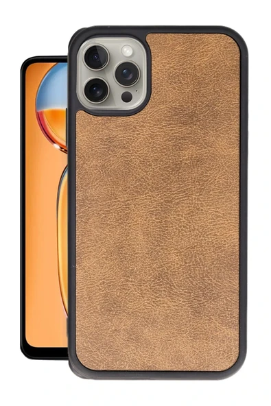 iPhone 15 Pro Max Kılıf Aras Deri Kapak - Taba ürün görseli