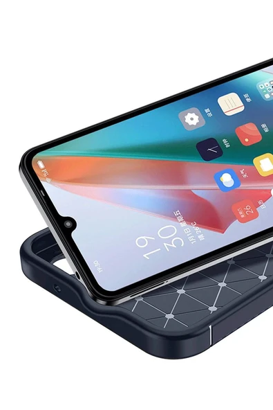 Realme 12 Lite Kılıf Auto Focus Karbon Kapak - Lacivert - Resim 2