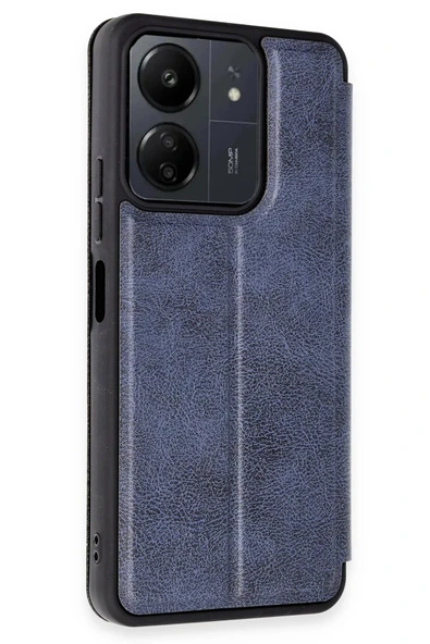 Xiaomi Redmi 13C Kılıf Flip Cover - Lacivert - Resim 2