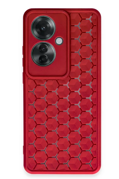 Oppo Reno 11F Kılıf Petek Silikon Kapak - Kırmızı ürün görseli