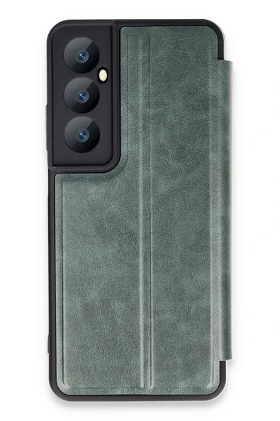 Realme C65 Kılıf Flip Cover - Koyu Yeşil ürün görseli 1