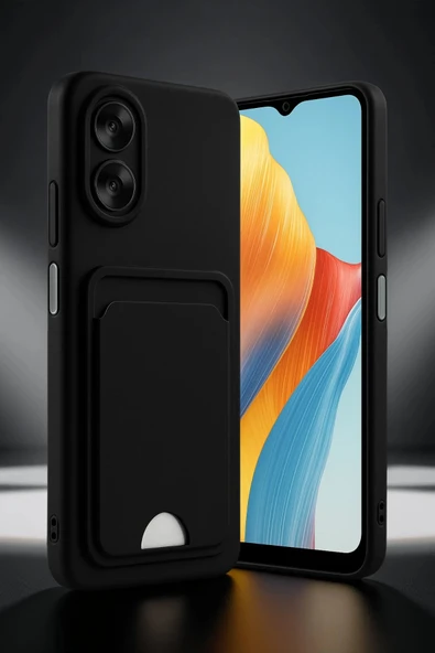 Oppo A38 Kılıf Kelvin Kartvizitli Silikon - Lila - Resim 2