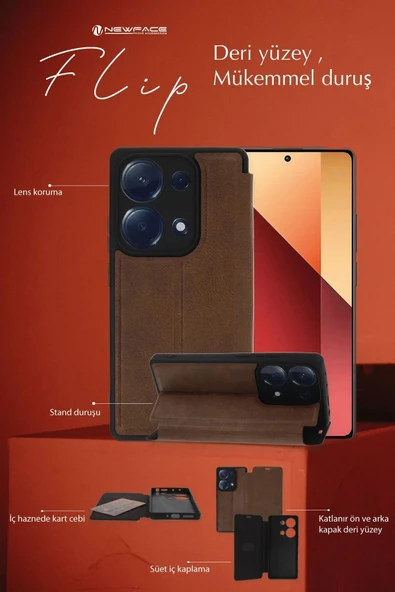 Xiaomi Redmi Note 13 4G Kılıf Flip Cover - Taba - Resim 3