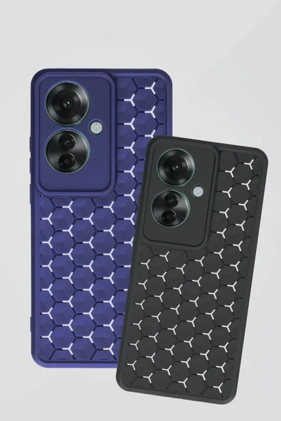 Oppo Reno 11F Kılıf Petek Silikon Kapak - Kırmızı - Resim 2